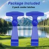 RUHUALIFE 2 Pack Blue Lid Latches Replacements Hard Cooler Handle