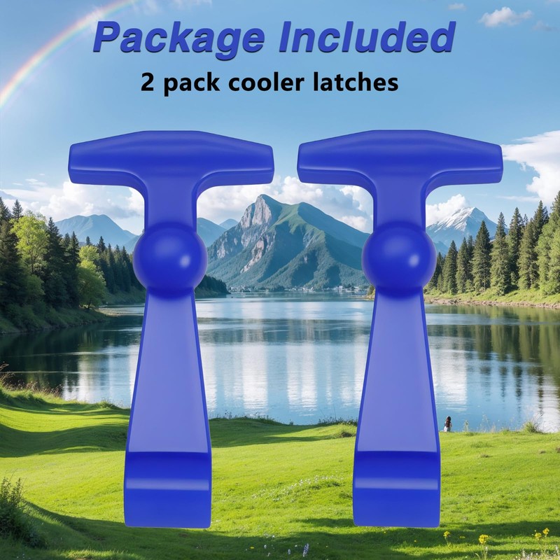 RUHUALIFE 2 Pack Blue Lid Latches Replacements Hard Cooler Handle