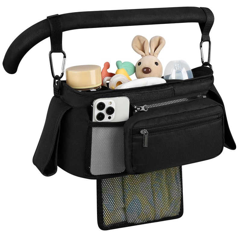 Accmor Universal Stroller Organizer with Insulated Cup Holder Detachable Phone