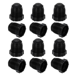PATIKIL 1/2" Plastic Threaded Plug, 6 Pack 3/4-16UNF Male Thread 45 Degree SAE Flare Tube Fitting Valve Stop Plugs for Air Conditioner Pipe Gas Line Hydraulic, Black