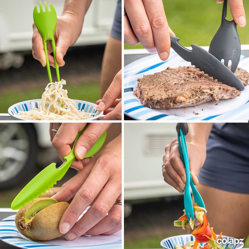 Colapz Red 7-in-1 Travel Cutlery Set - Camping Cutlery Set