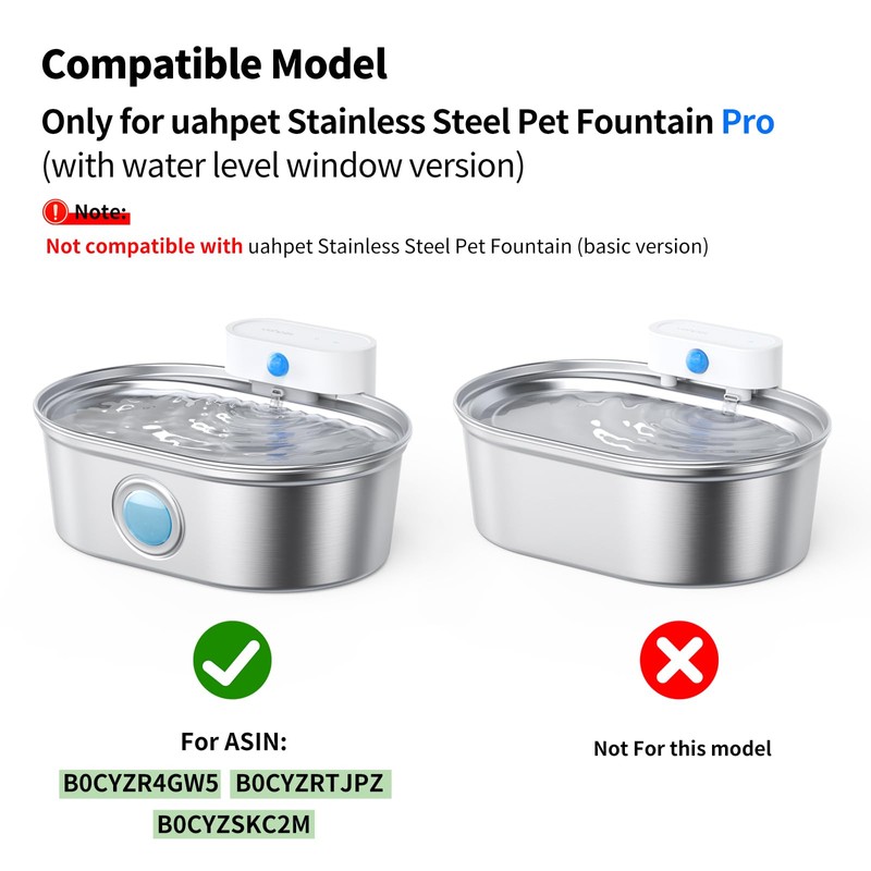 uahpet Replacment Pump for Stainless Steel Pet Water Fountain Pro