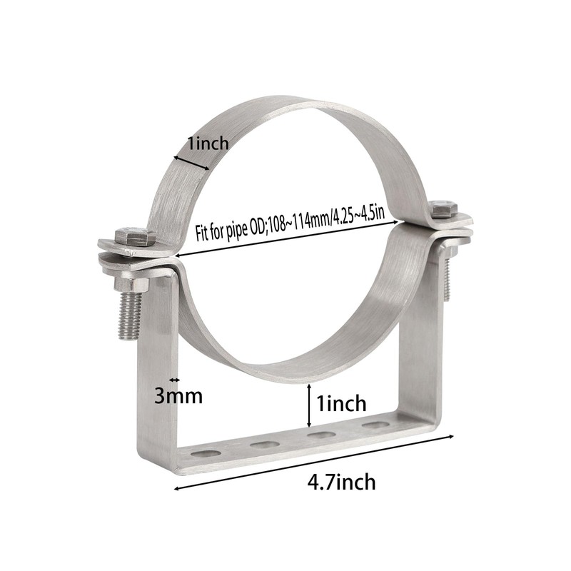 4-1/4inch Rigid Split Ring Hanger,304 Stainless Steel B Vent Wall