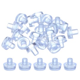uxcell Glass Top Table Bumpers with Stem, 20Pcs Mushroom Shape Rubber Grippers Anti Slip Pads for 6mm Hole, Furniture Pads Foot End Caps Covers Protectors for Chair, Cupboard (Clear)