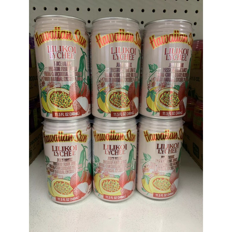 HAWAIIAN SUN Natural Lilikoi LYCHEE Fruit Drink (Two 6 Pack