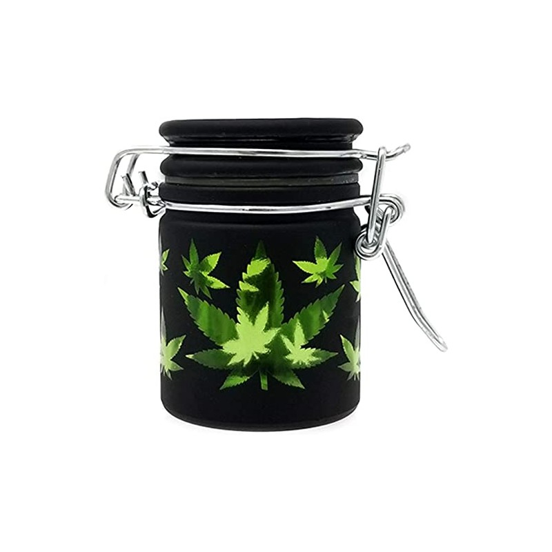 Airtight Glass Herb Mini Stash Jar with Clamping Lid in
