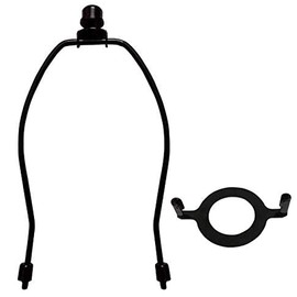 8" Lamp Shade Harp Holder and E26 Light Base UNO Fitter Adapter Converter Finial Set,for Table and Floor Lamps