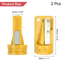 QUARKZMAN Pack of 2 Carpenters Pencil Sharpener Carpenter's Pencil Sharpener for Carpenter's Pencil, Portable Pencil Sharpener for Woodworking (Yellow)