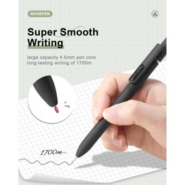 Novepen Ballpoint Pen Black Ink, 8 PCS 1.0mm Medium Tip Retractable Pen, High-end Long Lasting Smooth Writing Bullet Ball Point Pen, Home Office Supplies for Kids Adults, Gift Set for Back to School