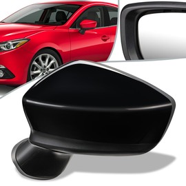 OE Style Driver Left Side Mirror Manual Folding Power Adjust Compatible with Mazda 3 17-18, Paint to Match, MA1320183