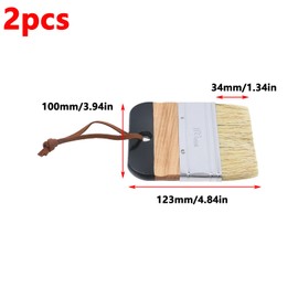 Antrader Bristle Paint Brushes,2Pcs Deck Brush Stain Brushes for House, Furniture,Fences,Deck and Wall Trim (3.94" x 4.84")