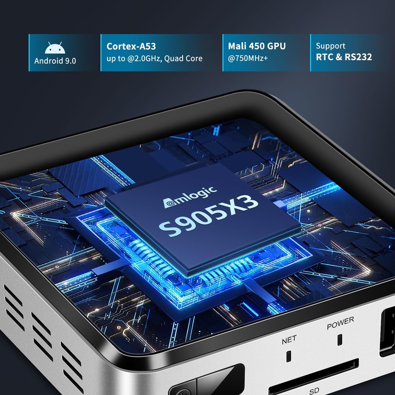 Geniatech Android 9.0 TV Box Mini PC,Quad-core Android Digital Signage