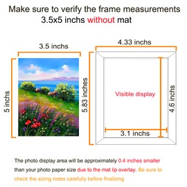 BESCRCL 3.5x5 Picture Frame, Photo Frame for Wall Mounting or Tabletop Display, Brown
