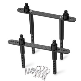 RC-Hub 1Set Body Post Mounts Metal Front and Rear Shell Column for 1:10 Axial SCX10 90046 90047 RC Car (Black)