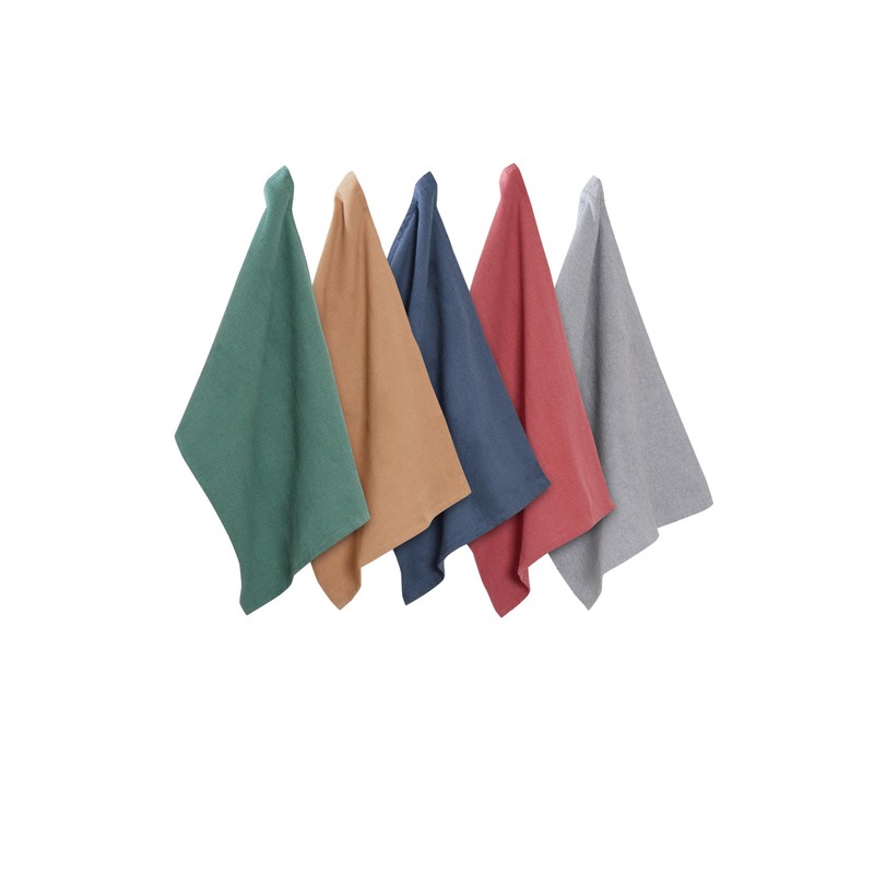 Olivia Rocco Tea Towel Pack of 5 Waffle Kitchen Tea