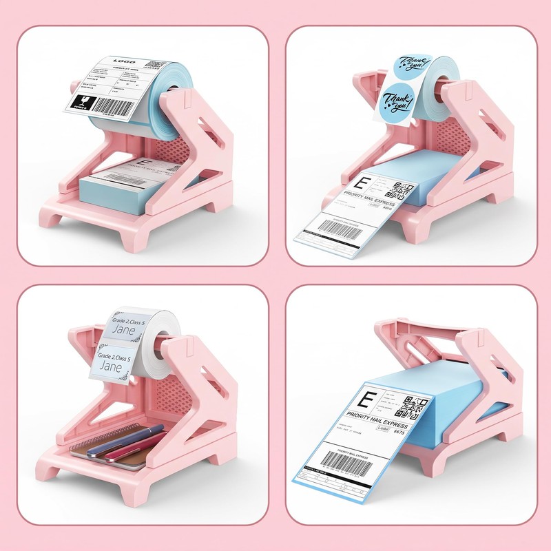 Rongta Label Holder for Rolls and Fan-Fold Labels (Light Pink)