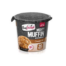 FlapJacked Mighty Muffins, Cinnamon Roll, 12 Pack | 20g Protein + Probiotics