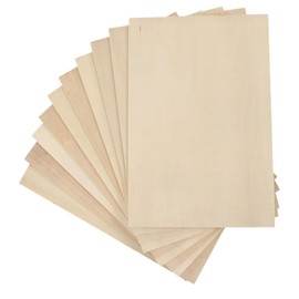 TEHAUX 20pcs Unfinished Basswood Planks for Crafts Projects Model Making and Home Decor Natural Thin Wood for Creative