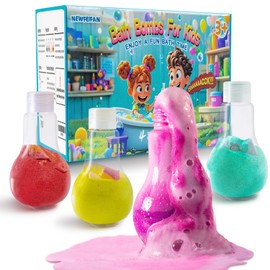 Bath Bombs for Kids Potions, 4 Pack Colorful Fizzy Bubble Bath for Fun and Educational Bath Time,Cool Foam Explosion Bath Toys for Kids, Perfect for Boy Girls Birthday Gifts