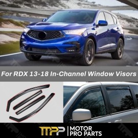 In-Channel Window Rain Visors Sun Guards Vent Deflector For Acura RDX 2013-2018