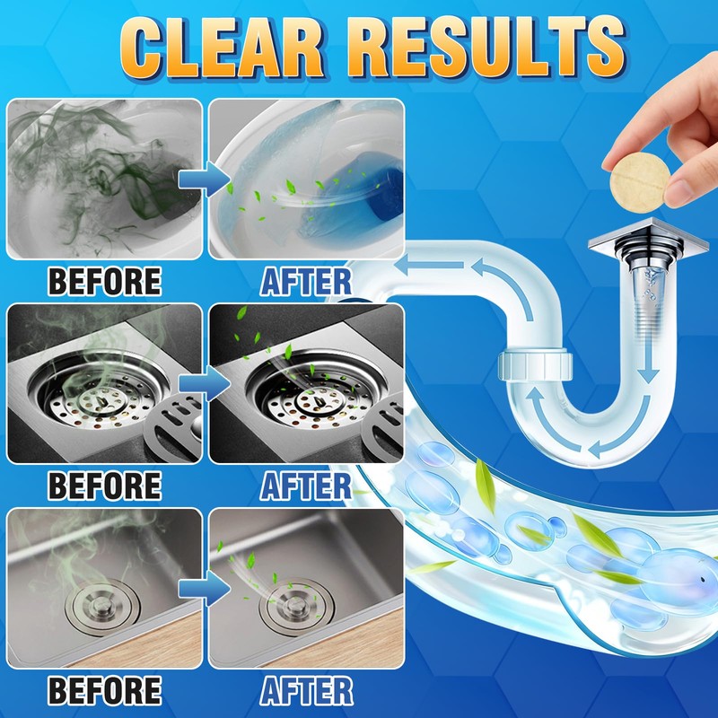 Garbage Disposal Cleaner and Deodorizer Tablets, 25 Pack Sink Cleaner