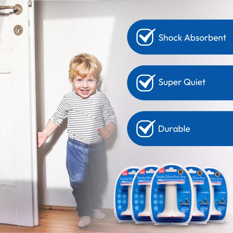 Decor Home Systems Simply Silent Door Stop, Solves two problems