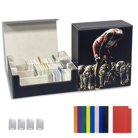 Basketball Card Deck Box for Trading Cards with 4 Supporters,1800+ TCG Card Storage Box with 10 Colorful Dividers,Waterproof Magnetic Closure Card Deck Case Fit Magic Commander TCG Basketball Cards