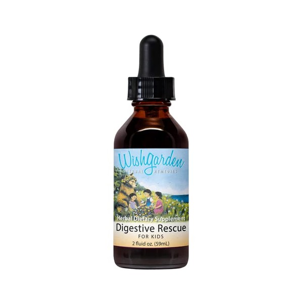 WishGarden Herbs Digestive Rescue for Kids - All-Natural Herbal & Organic Digestive Relief Tincture with Peppermint Leaf, Ginger Root & Fennel Seed, Quickly Soothes Digestive Tummy Discomforts, 2oz