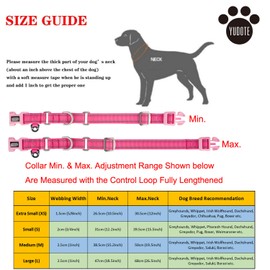 YUDOTE Reflective Martingale Dog Collars, Escape Proof Anti-Pull Training Collar with Safety Quick Release for Narrow Head Dogs Makes Walking Easier, Extra Small, Hot Pink