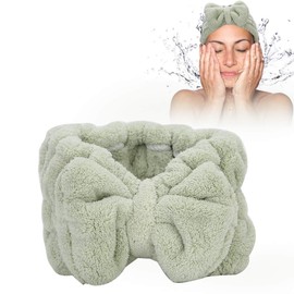 Banda para el Cabello de Vellón Coralino, Maquillaje Cosmético Lavado Spa, Absorción de Agua Fuerte, Bowknot Toalla para el Cabello (#1)