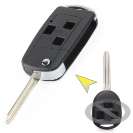 keyecu Modified Flip Remote Key Shell Case Keyless for Toyota Land Cruiser FJ Cruiser