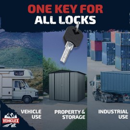 Vehiclex 4-Pack Heavy-Duty Puck Lock Set – Keyed Alike, Hidden Shackle Lock – Rust-Resistant Security for Trailers, Garages, Containers – Red