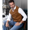 Ceehuteey Mens Suit Suede Double Breasted Vest Classic Groomsmen Wedding
