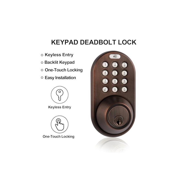Keyless Entry Door Lock with 2 Lever Handles, Digital Keypad
