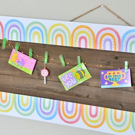 Youngever 16M Bulletin Board Borders for Classroom Decoration, Rainbow Theme Design Straight Border Trim