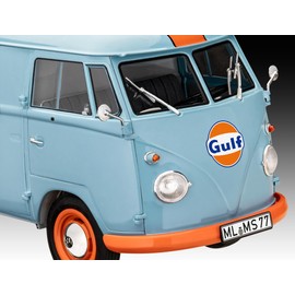 Revell 07726 VW T1 Panel Van (Gulf Decoration) 1:24 Scale Unbuilt/Unpainted Plastic Model Kit Car Remote Controlled Vehicle, Moulded Colour