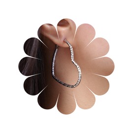 TseenYi Large Heart Hoop Earrings Boho Large Heart Huggie Earrings Hollow Heart Hoop Huggie Earrings Minimalist Love Hoop Earrings Jewellery for Women and Girls Gifts (Gold), Alloy Steel