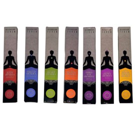 7even Chakra Incense Sticks Set with 140 Sticks, 7 Fragrances with Free Incense Wood Burner