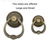 LXZ 6 PCs Vintage Antique Brass Drop Ring Pulls -Drawer