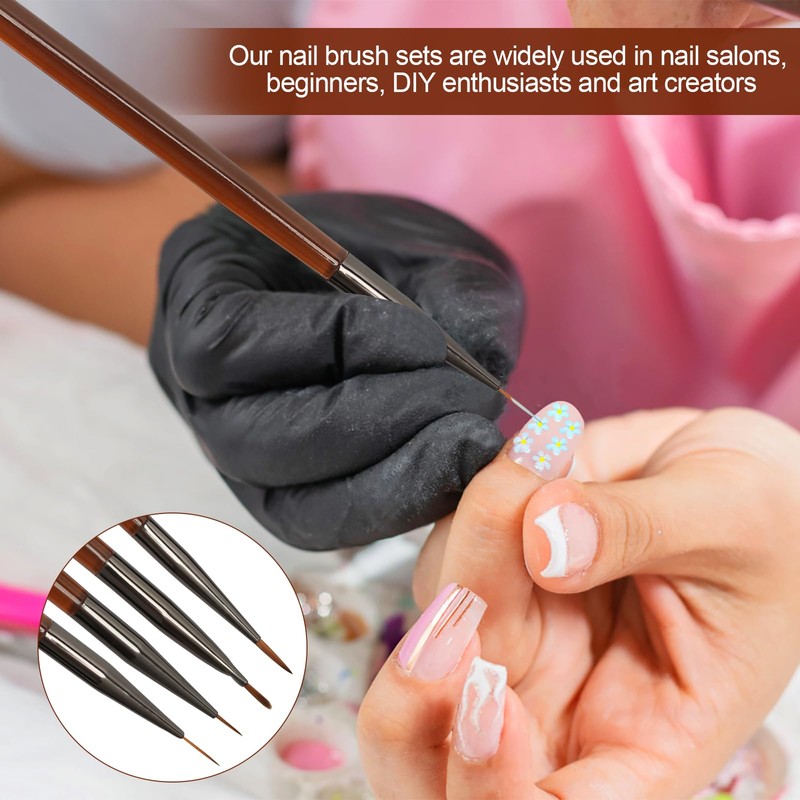 12 Pcs Nail Art Brushes, Acrylic Nail Design Brushes Professional,