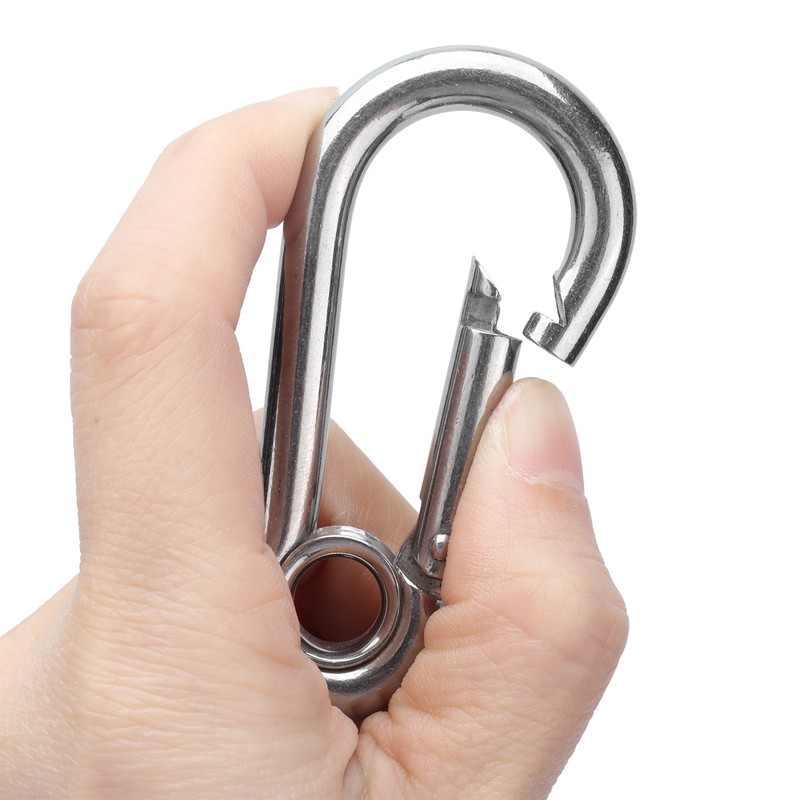 10Pcs Snap Hook Stainless Steel Safety Rope Spring Carabiner Hanging