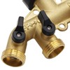 Biswing 4 Way Brass Hose Splitter, 3/4" Brass Hose Faucet