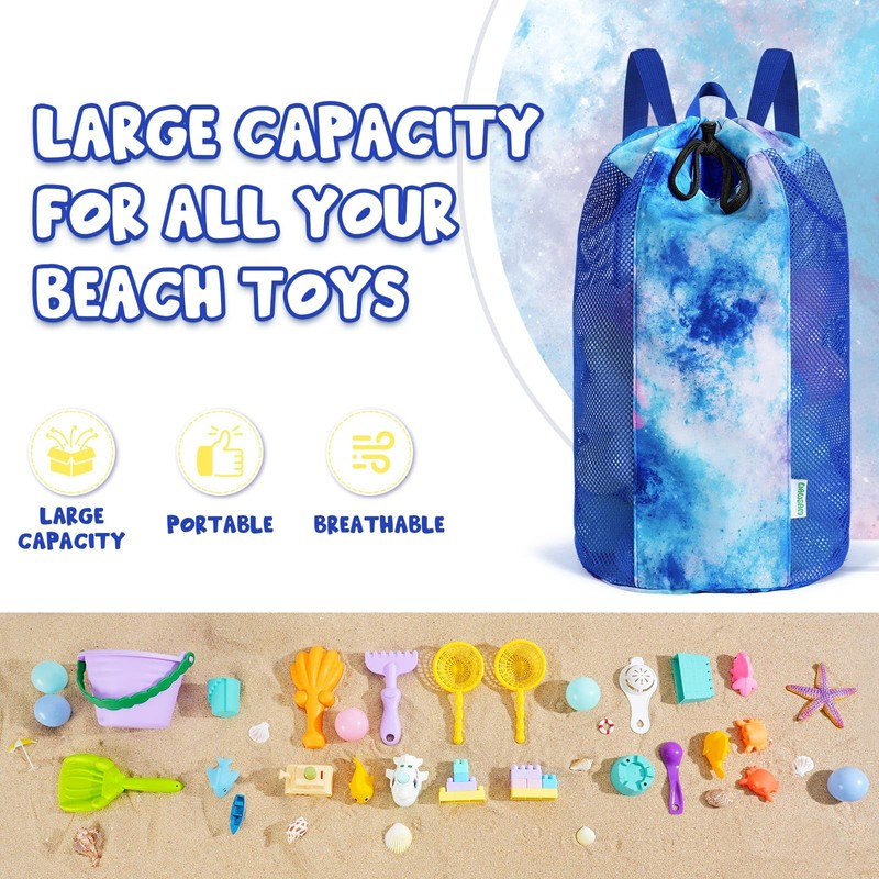 WAWSAM Children's Beach Bag - Mesh Beach Bag for Children