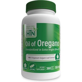 Health Thru Nutrition Oil of Oregano 360 Mini-Softgels – Wild Harvested, 40:1 European Origanum Vulgare (Equivalent to 600mg Oregano) in Extra Virgin Olive Oil – Non-GMO, Gluten-Free (Pack of 360)