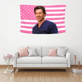 ANOER 3x5 Foot Patrick Decorative Dempsey Derek Flag Double Stitched with 2 Brass Grommets for Indoor Outdoor College Dorm Room Wall Hanging Tapestry Porch Decoration