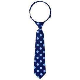 Retreez Corbata clásica clásica de lunares tejida de microfibra preatada para niño, azul marino, (Navy Blue With Light Blue Dots), 6-18 Meses