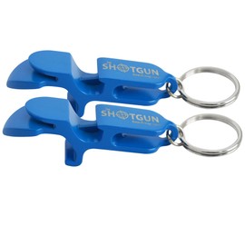 Metal Shotgun Keychain Can Opener Blue - Shotgun Tool - beer bong shotgunning tool - Great for parties, party favors, drinking games, gift