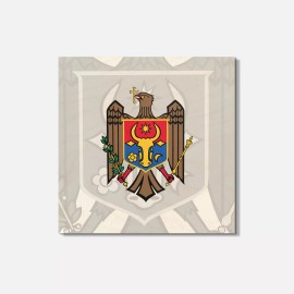 Unbranded Moldova Coat Of Arms 4'' X 4'' Square Wooden Coaster