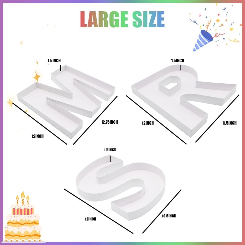 12inch Cardboard Letter Fillable Shaped Decorative Box for Charcuterie (MRS)