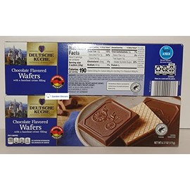 Deutsche Kuche Chocolate Flavored Wafers with a hazelnut crème filling 6.17oz 175g (Two Boxes)